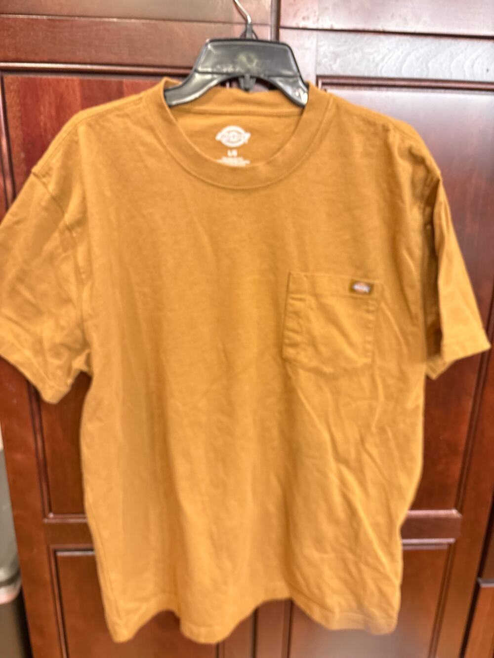 Dickies Mens Tan Heavyweight Pocket 100% Cotton Tee Size L